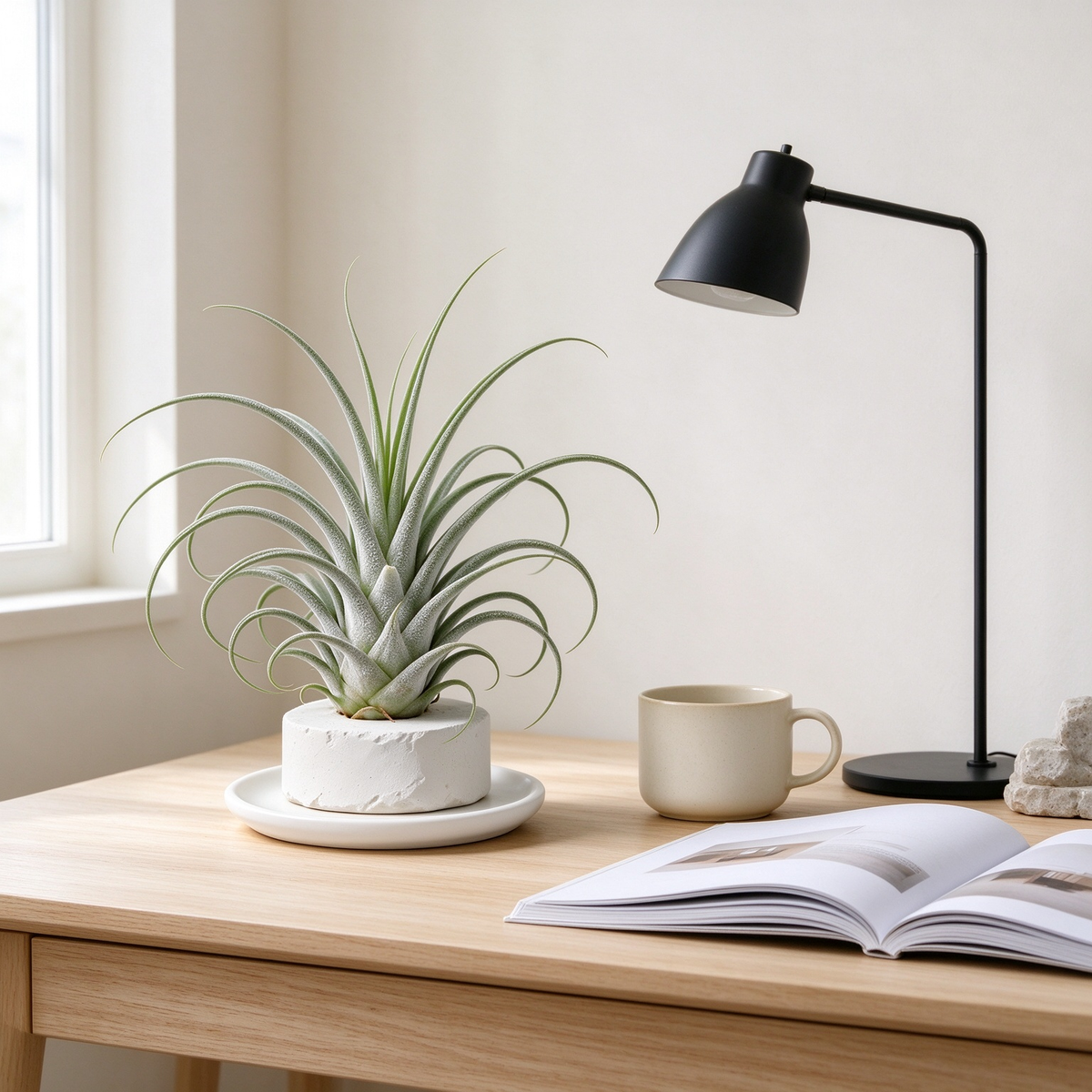 Artificial Air Plant with Stone Base