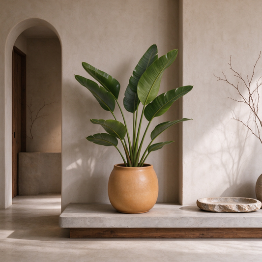 Artificial Banana Leaf Potted Plant