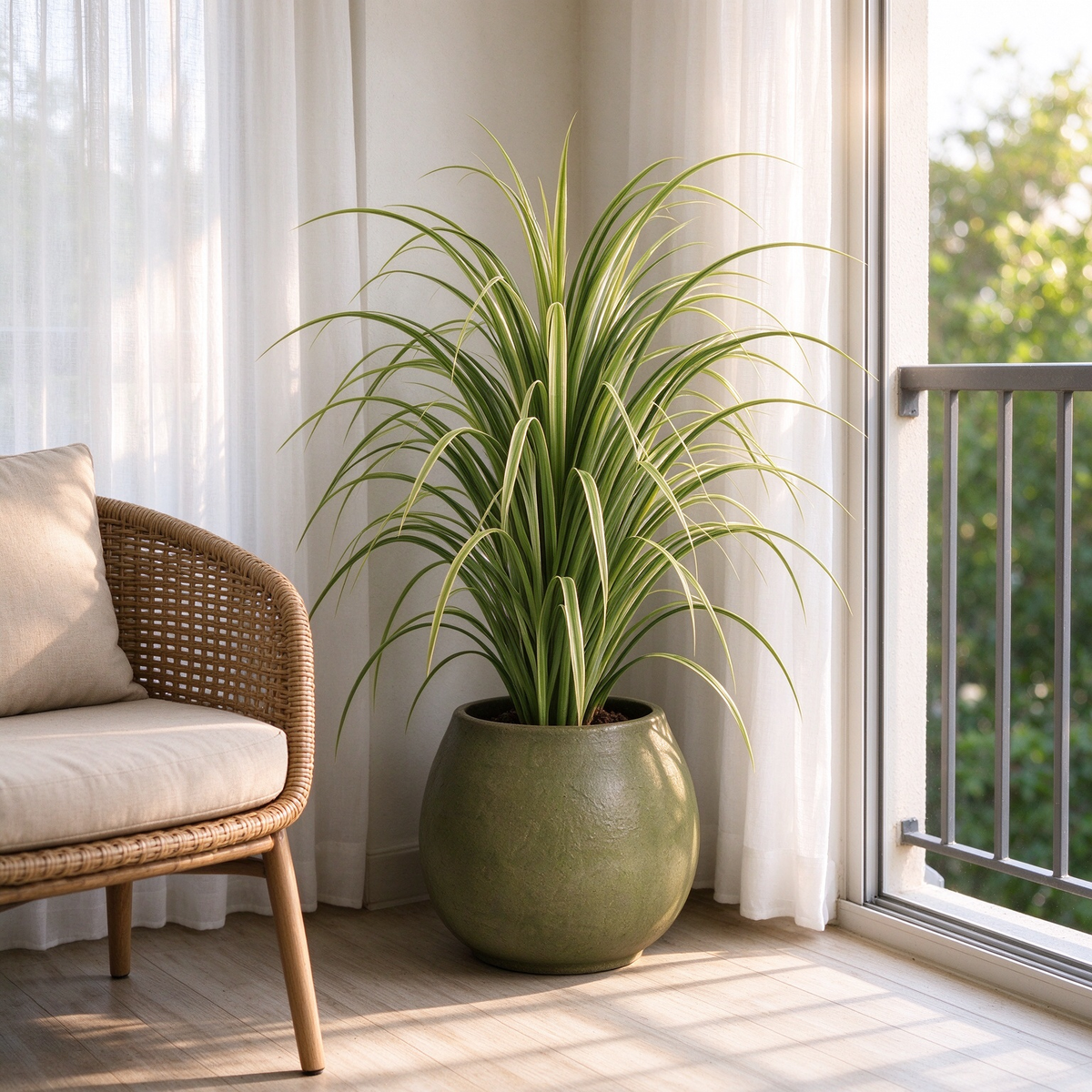 Artificial Spider Grass Potted Plant