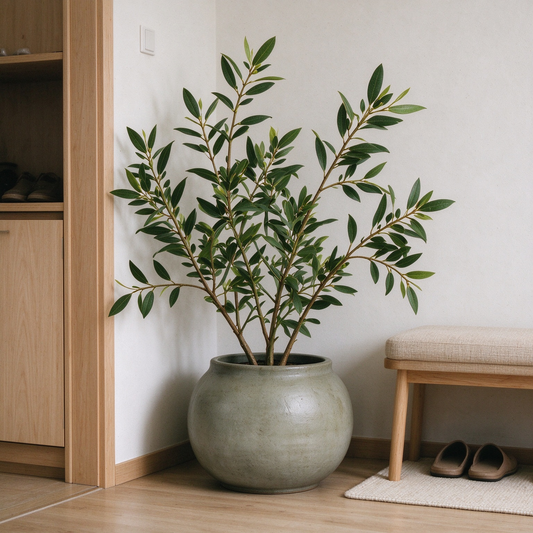 Artificial Olive Leaf Shrub Potted Plant