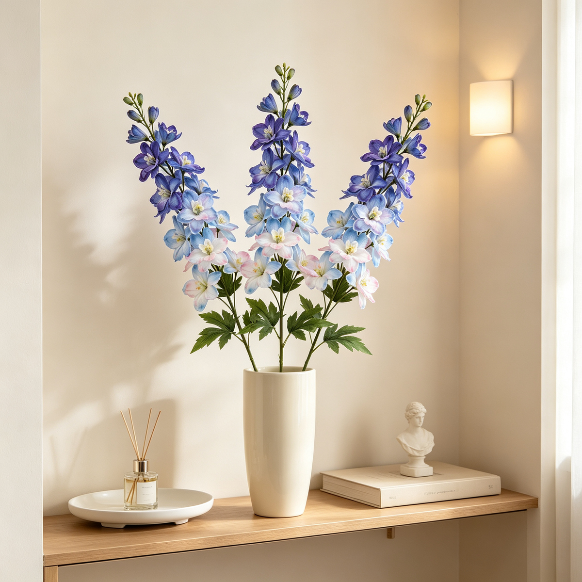 Artificial Delphinium Stem Blue Gradient Flowers
