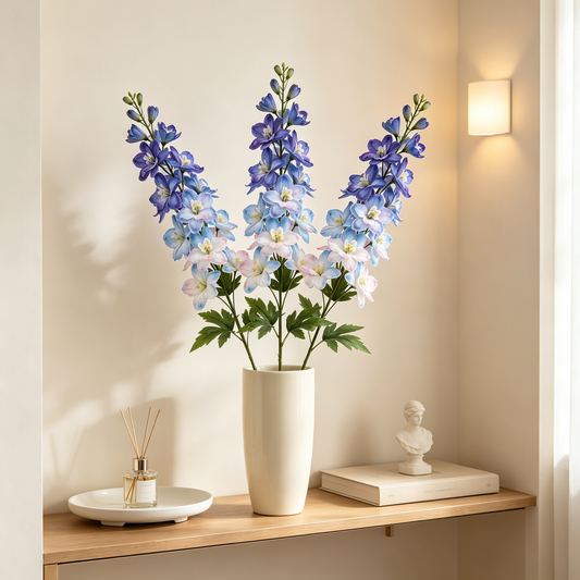 Artificial Delphinium Stem Blue Gradient Flowers