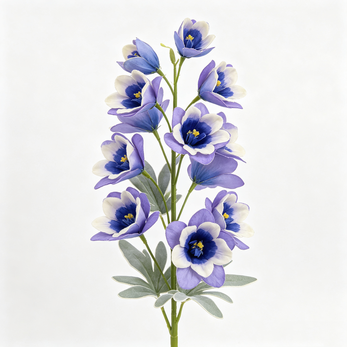Artificial Delphinium Stem Blue White Two Tone Flowers