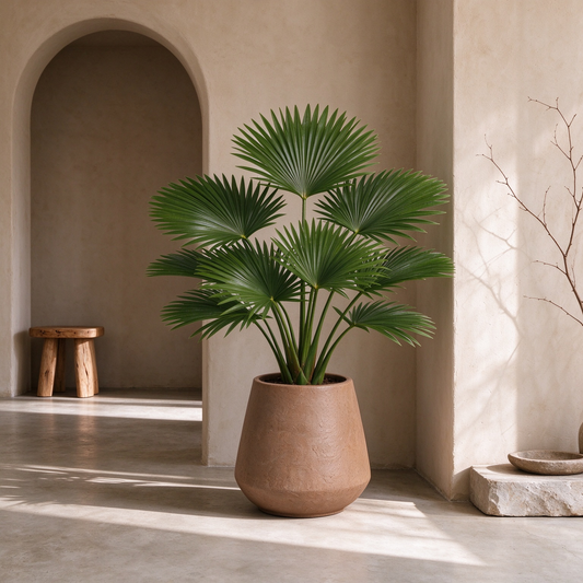 Artificial Fan Palm Potted Plant