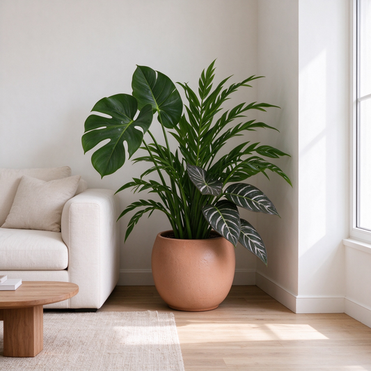 Mixed Artificial Tropical Foliage Potted Plant