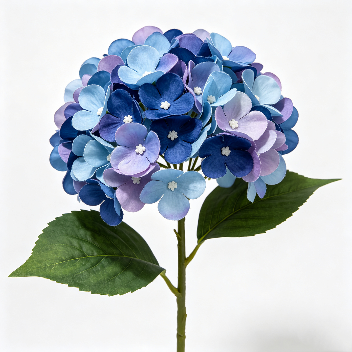 Artificial Hydrangea Stem Blue Purple Mixed Bloom