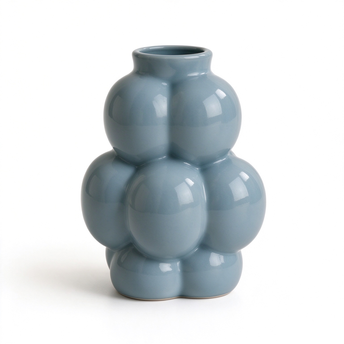 Dusty Blue Bubble Cluster Ceramic Vase