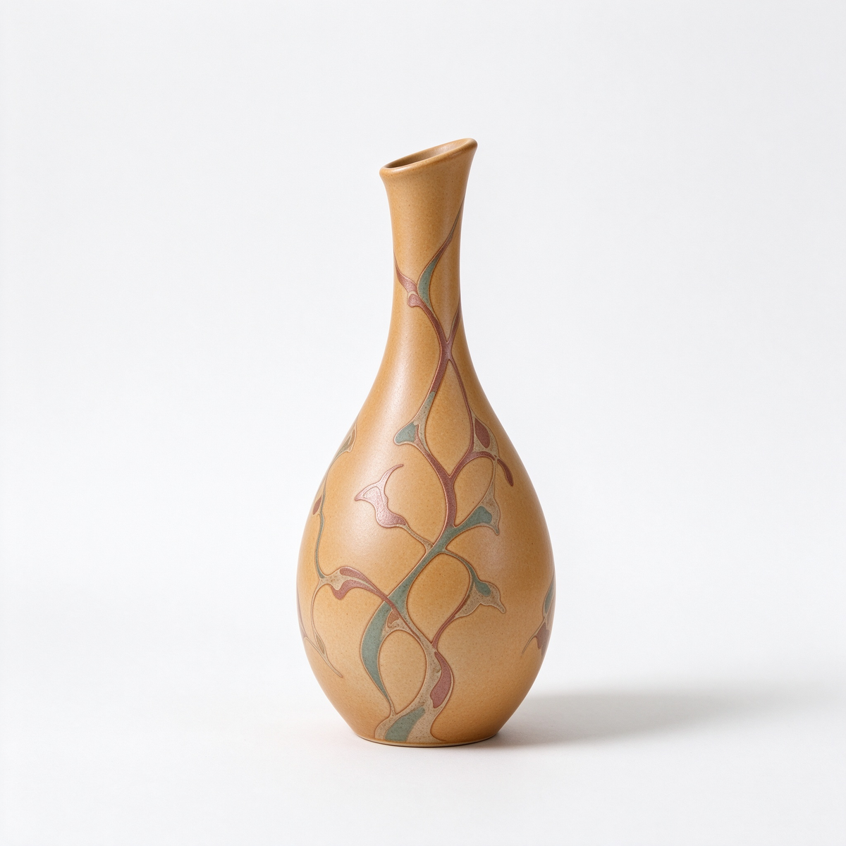 Abstract Vine Pattern Teardrop Ceramic Vase